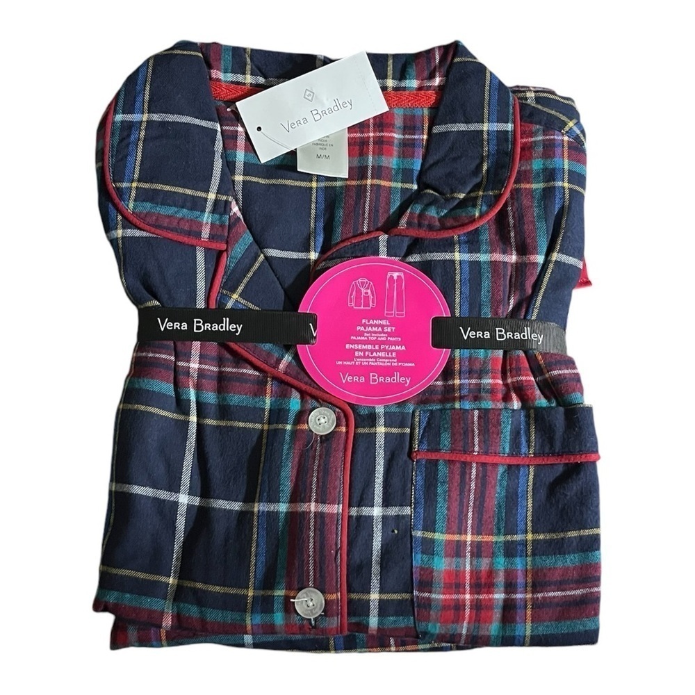 Vera Bradley Women's Long Sleeve Tartan Plaid Flannel Pajama Set